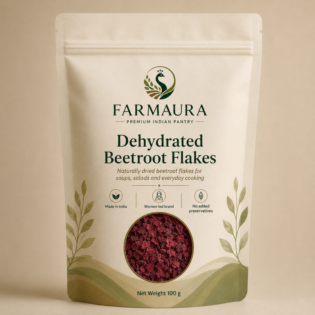 Dehydrated Beetroot Flakes front package