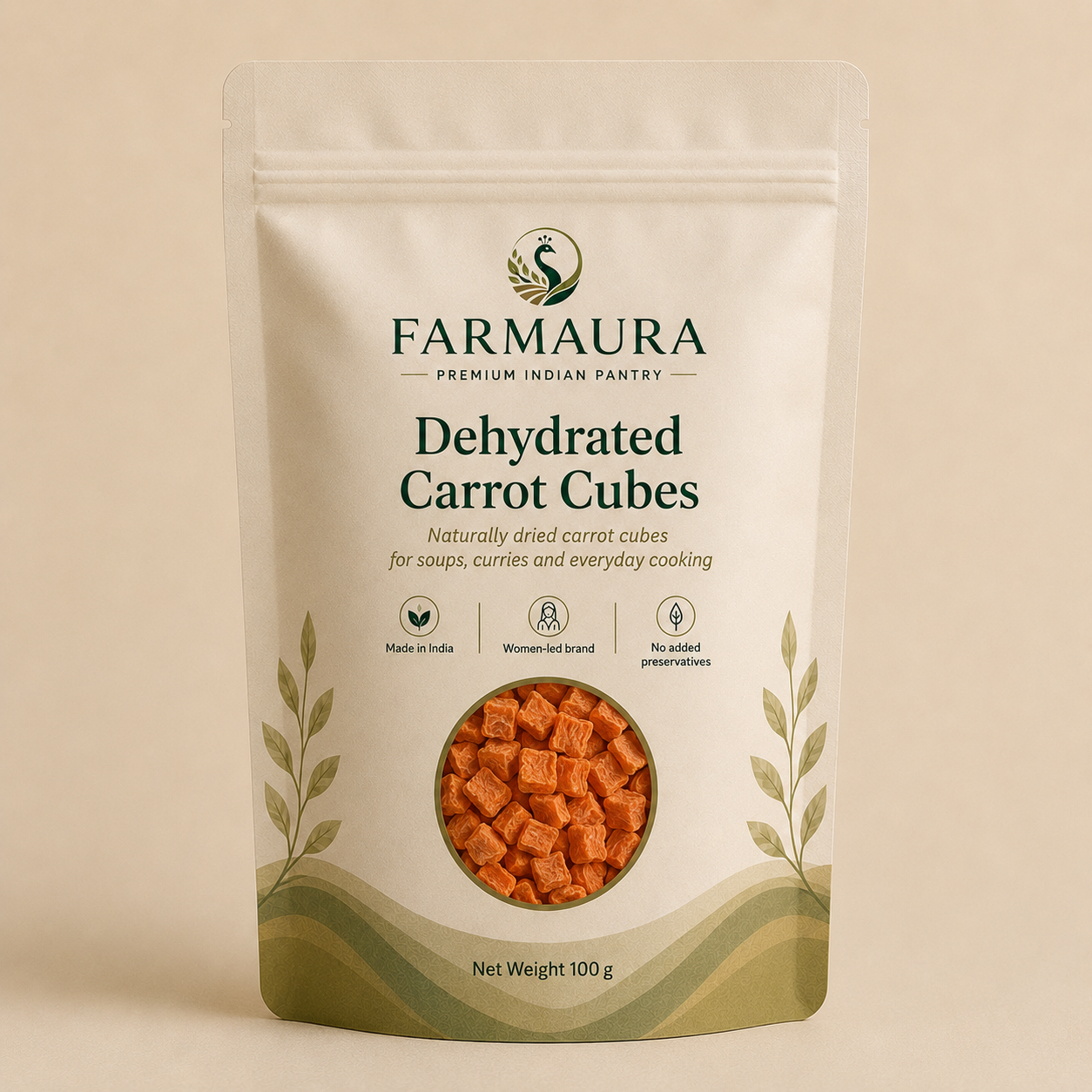 Dehydrated Carrot Cubes front package