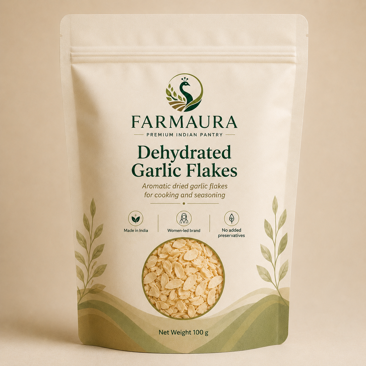 Dehydrated Garlic Flakes front package