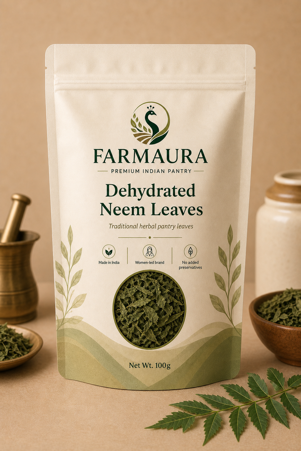 Dehydrated Neem Leaves front package