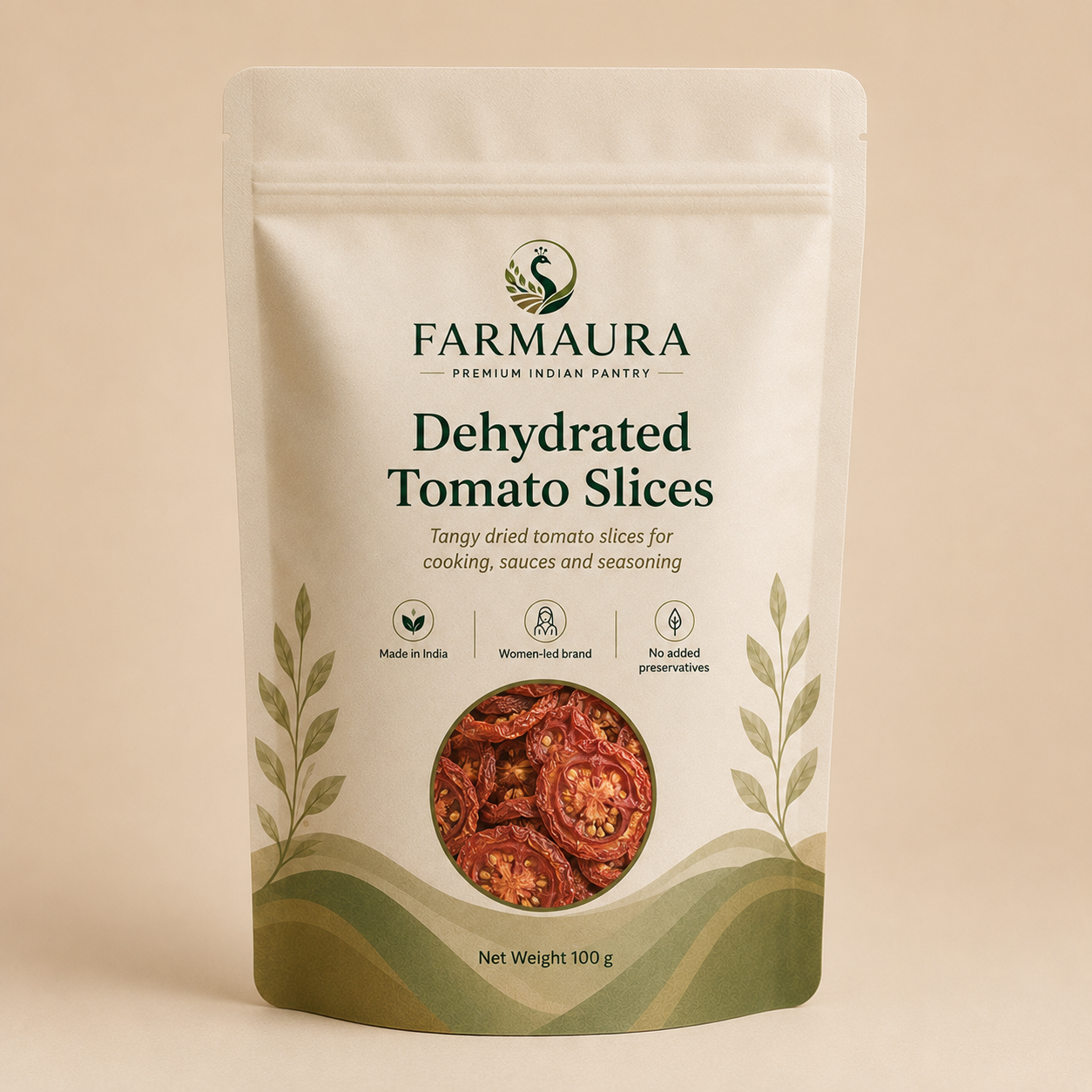 Dehydrated Tomato Slices front package