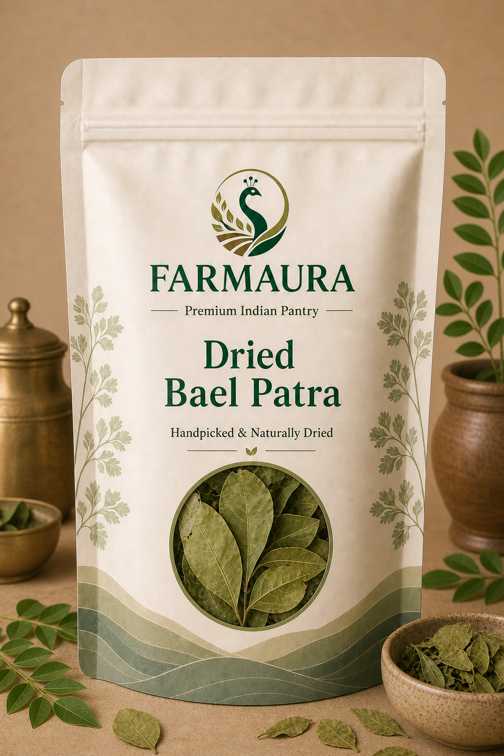 Dried Bael Patra front package with FarmAura branding