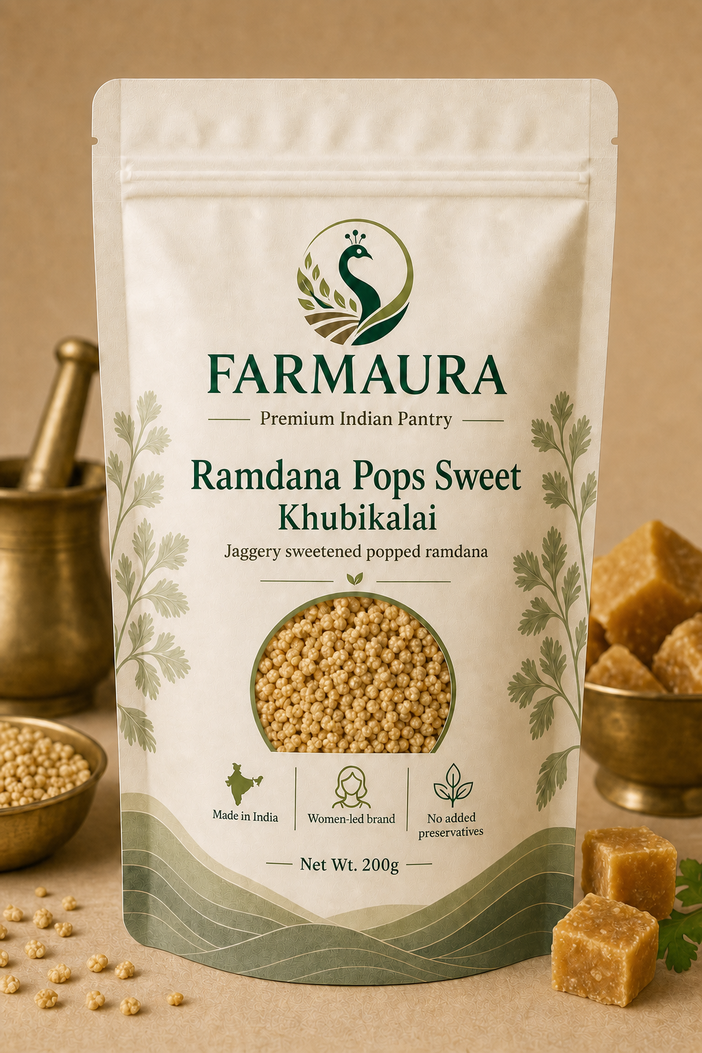 Ramdana Pops Sweet Khubikalai front package with FarmAura branding