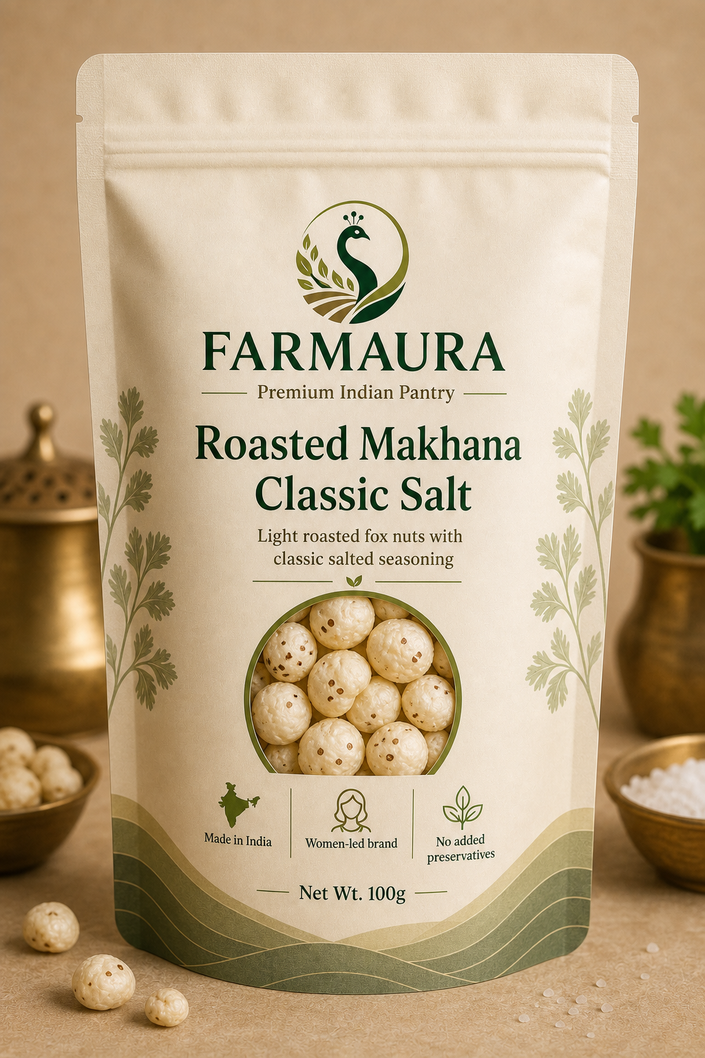 Roasted Makhana Classic Salt front package